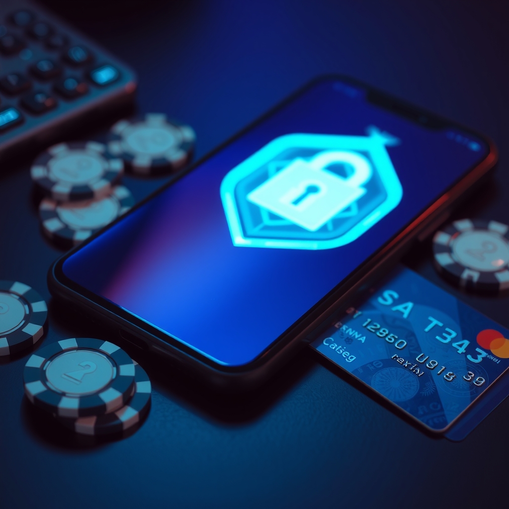 Smartphone con icona di sicurezza digitale accanto a chip da casino, simbolo dei rischi dei siti non AAMS